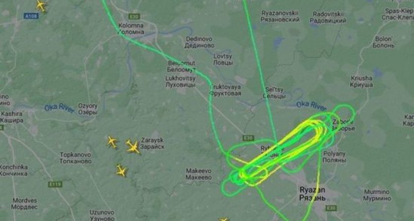 Самолет МЧС ИЛ-76 летал над Рязанской областью почти 2,5 часа