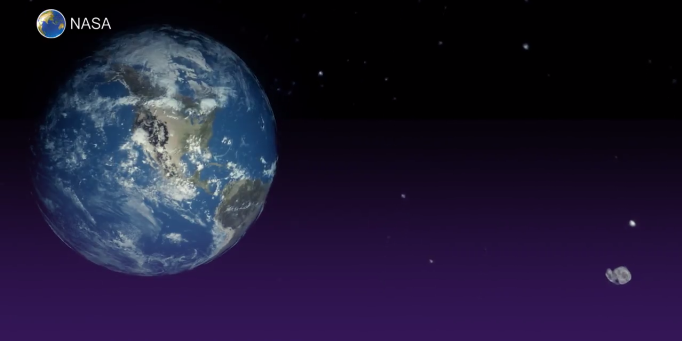 NASA опубликовало видео приближения к Земле астероида