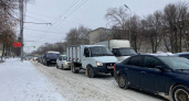На трассе Ухолово – Ряжск возникли пробки из-за заснеженной дороги