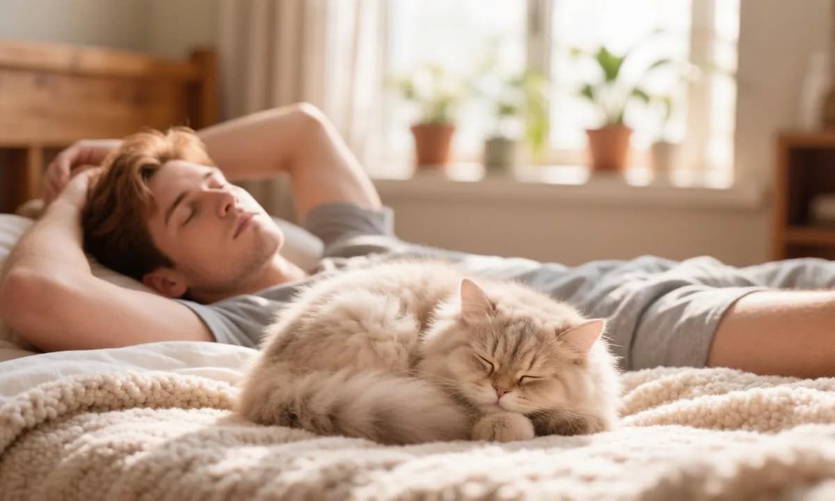Кот спит в ногах каждую ночь: вот что это значит на самом деле