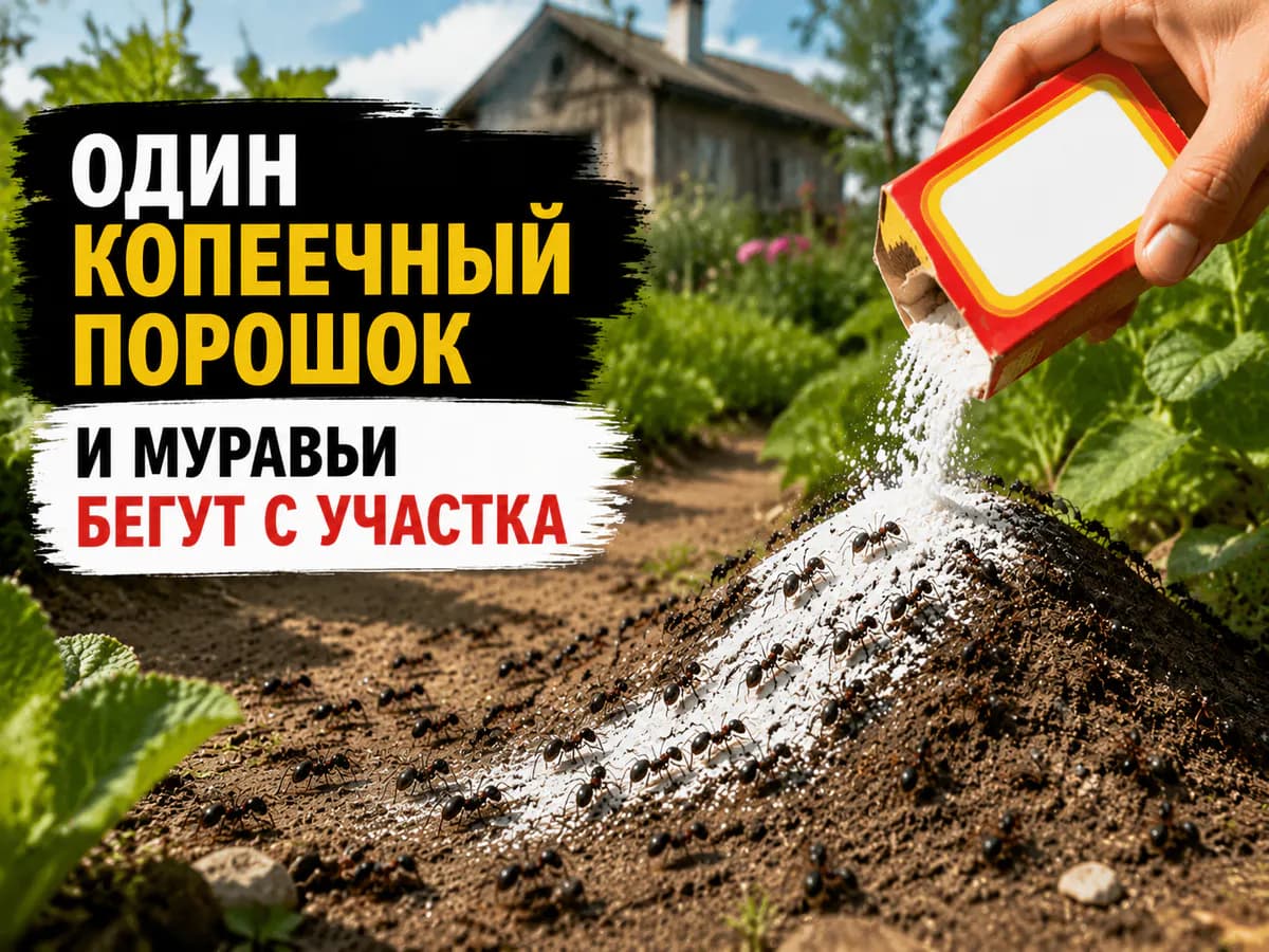 Забейте на дорогую химию и кипяток: один копеечный кухонный порошок прогонит муравейник с участка - они сбегут толпами