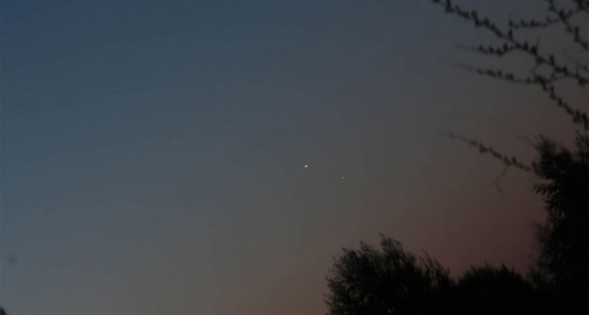 Жители Рязани сняли сближение Юпитера и Марса в ночь на 29 мая
