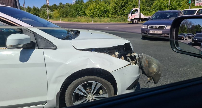 На въезде в Рязань возникла пробка из-за ДТП