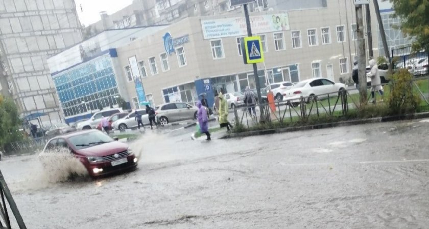 В Рязани затопило дороги 1 октября  