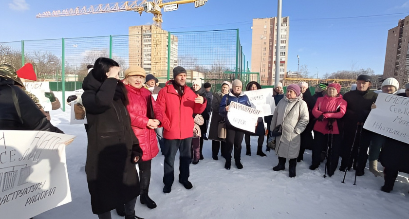 Новый митинг против высоток возле Комсомольского парка состоялся 26 февраля в Рязани