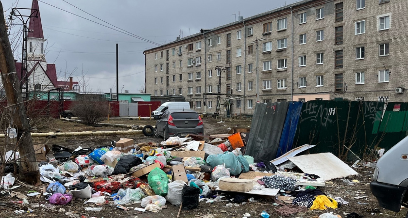 Жители Рязани пожаловались на разбросанные кучи мусора в поселке Строитель