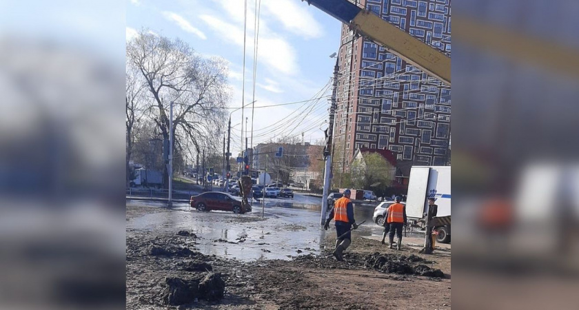 Потоп на Касимовском шоссе в Рязани произошел из-за засора канализационного коллектора