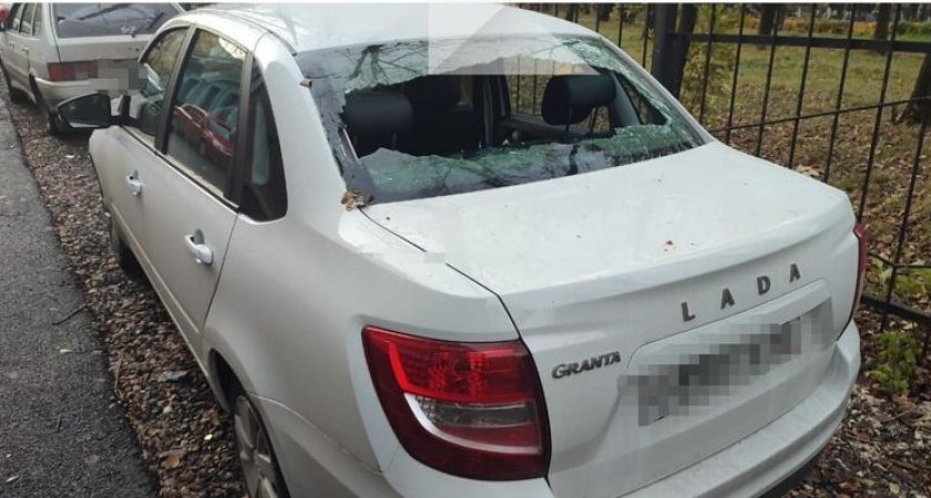 На улице Стройкова в Рязани неизвестные разбили окна припаркованных машин