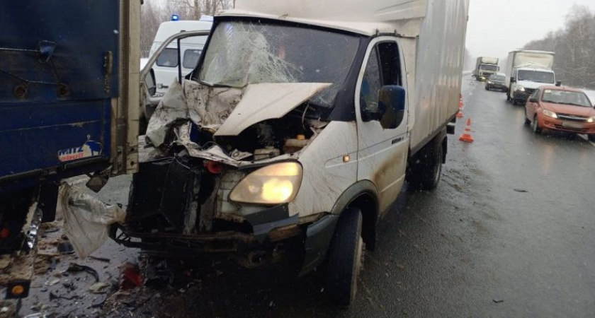 На трассе М5 в Шиловском районе «Газель» врезалась в грузовик