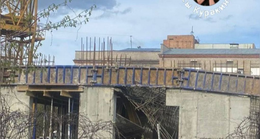 На улице Лермонтова в Рязани рухнула недостроенная многоэтажка