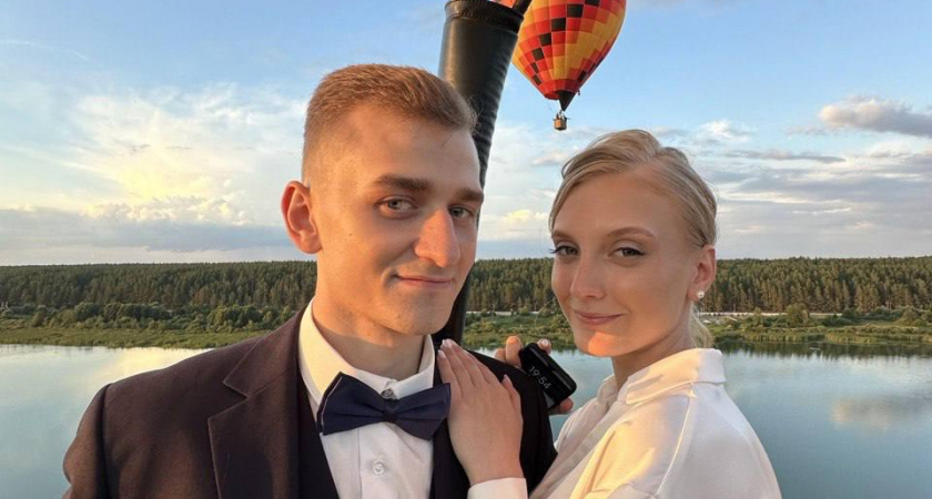В Рязанской области состоялась церемония бракосочетания на воздушном шаре