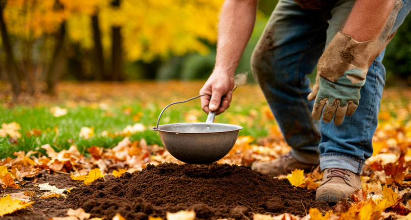 "Железная" подкормка почвы в конце октября - как воздух: распыляю 5 концентраций для разных культур - земля дышит до весны