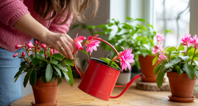 Заливаем 1 горсть водой – и декабрист краше мисс мира: бутоны видны на каждом сегменте