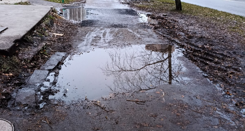 Рязанцы жалуются на огромные лужи и грязь около Черезовских прудов