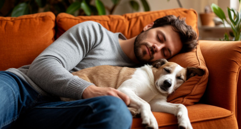 Почему собака прижимается к хозяину, когда спит: дело не только в инстинктах с эмоциями