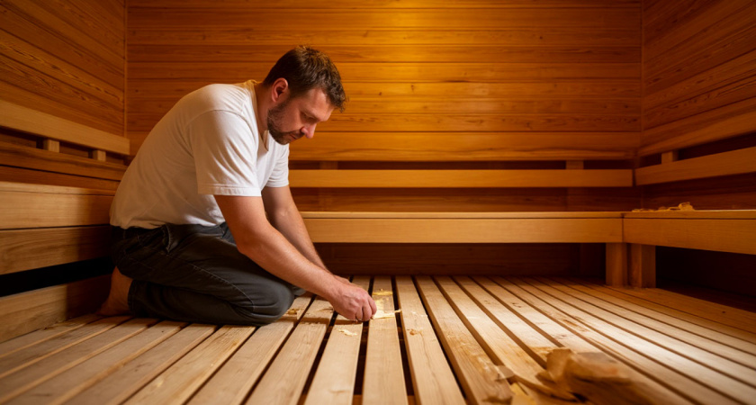 Полы в бане теплые даже в лютые морозы — без всяких труб и кабелей: нашел хитрый способ утепления с «нулевыми» расходами