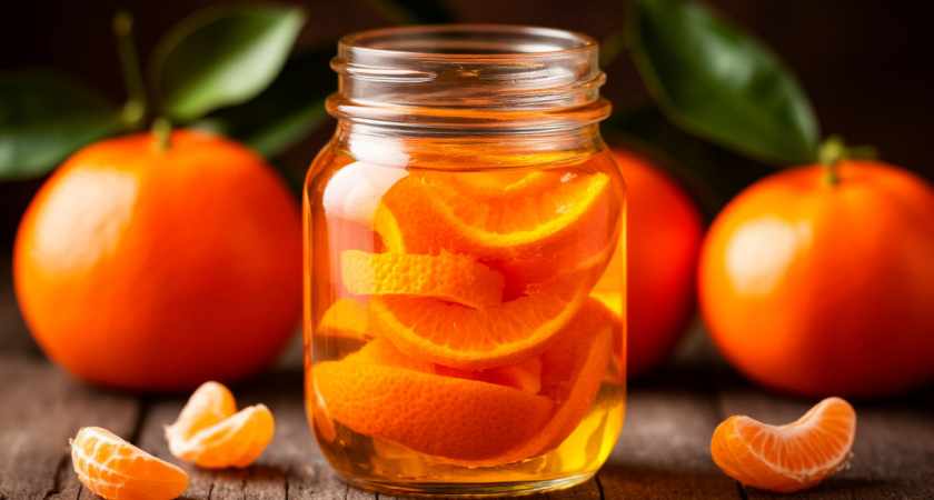 Мандариновые корки заливаю растительным маслом — всю зиму радуюсь своей задумке: мой простой лайфхак