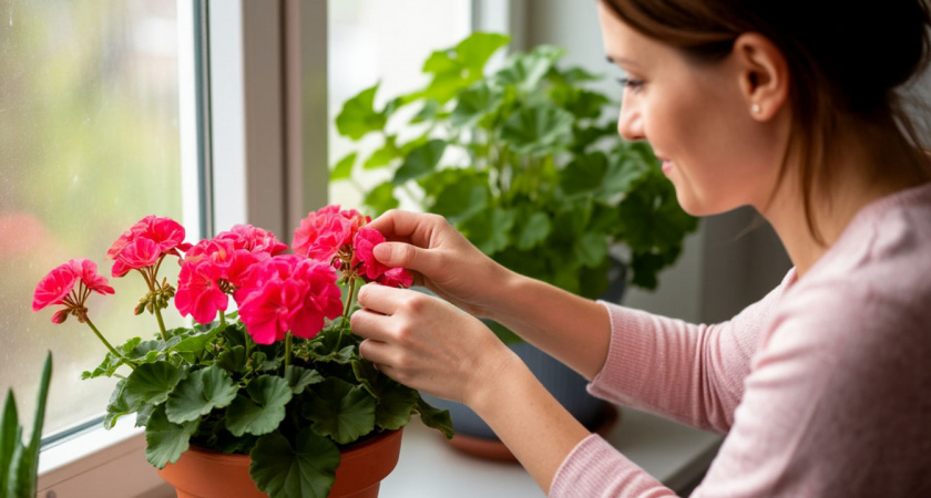 Почему одна герань зимой вытягивается палками, другая - остаётся компактной - разница только в одном