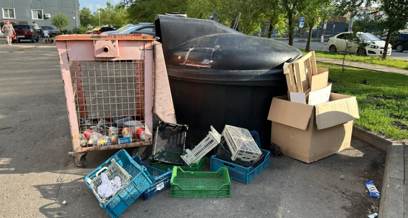 «Вся площадка в мусоре»: рязанцы возмущены состоянием контейнерной площадки на ул. Мервинской