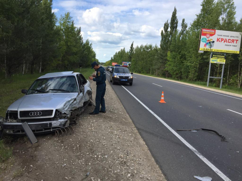 На трассе в Рязанской области столкнулись ауди и фольксваген: пострадали 6 человек