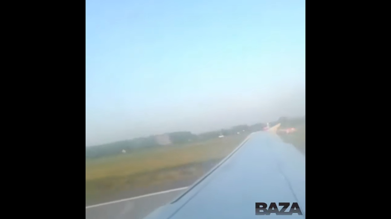 Появилось видео жесткой посадки пассажирского самолёта под Жуковским