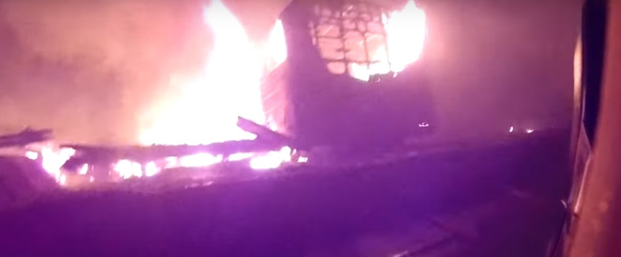 Видео от первого лица. Как тушили пожар на рязанском складе