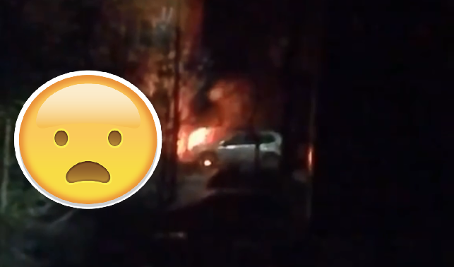 В Рязани сгорел кроссовер: у нас есть зажигательное видео