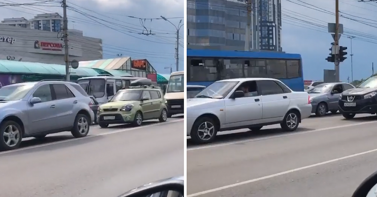 Видео: на Московском шоссе собралась огромная пробка