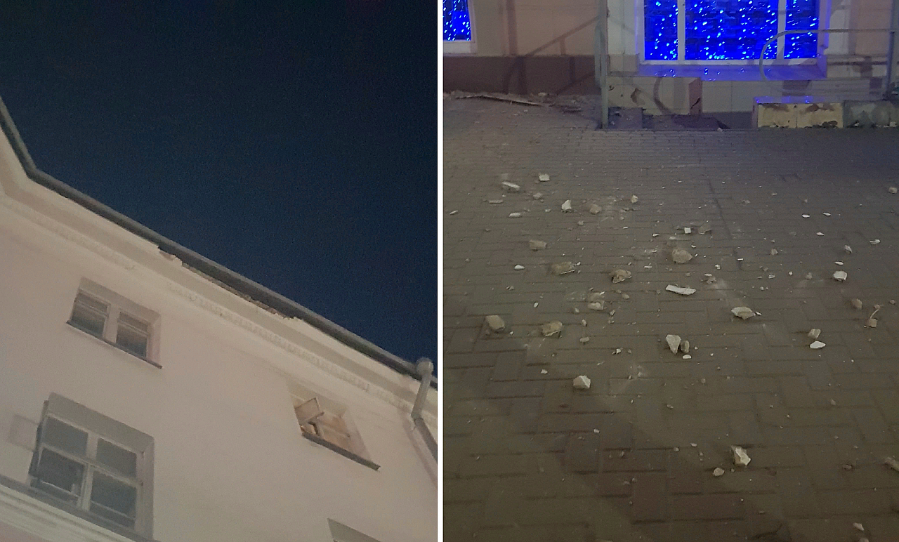 Хорошо, что не на голову: у дома на Первомайском проспекте отвалился карниз