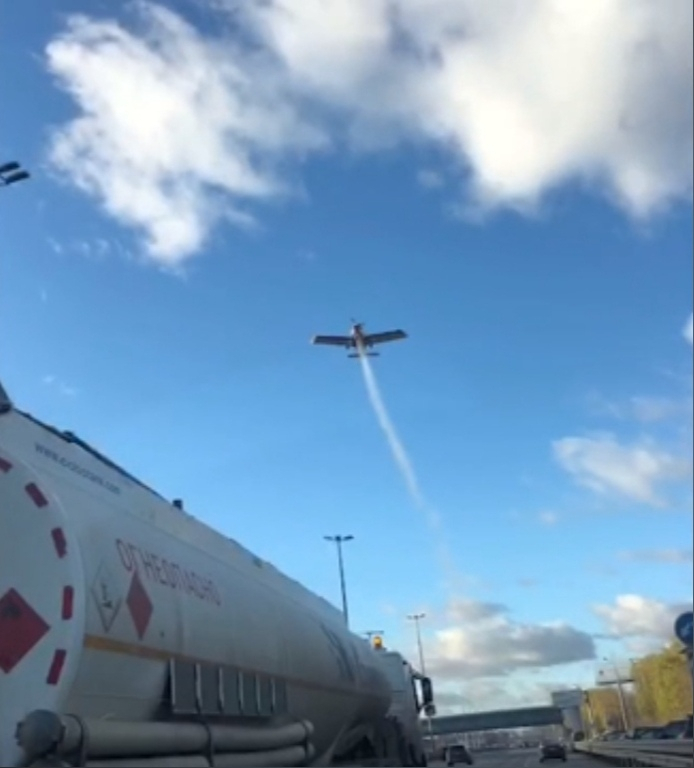 Видео: в Московской области разбился самолет