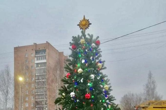 Дерево уже украсили: в Комсомольском парке установили пятиметровую ель
