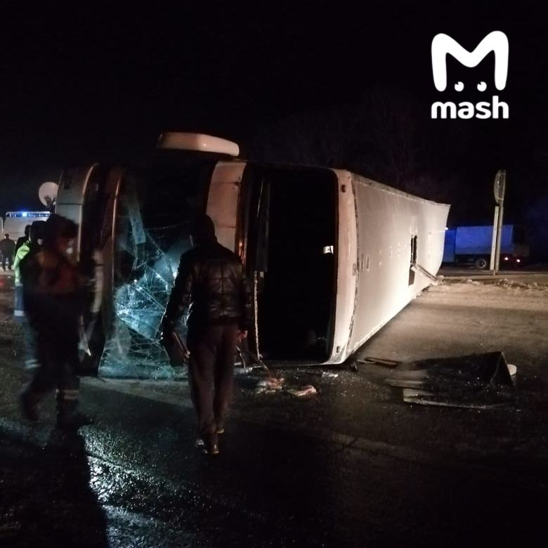 17 пострадавших: под Рязанью перевернулся рейсовый автобус