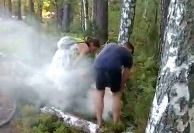 Видео: вблизи Ласковского озера рязанцы предотвратили пожар