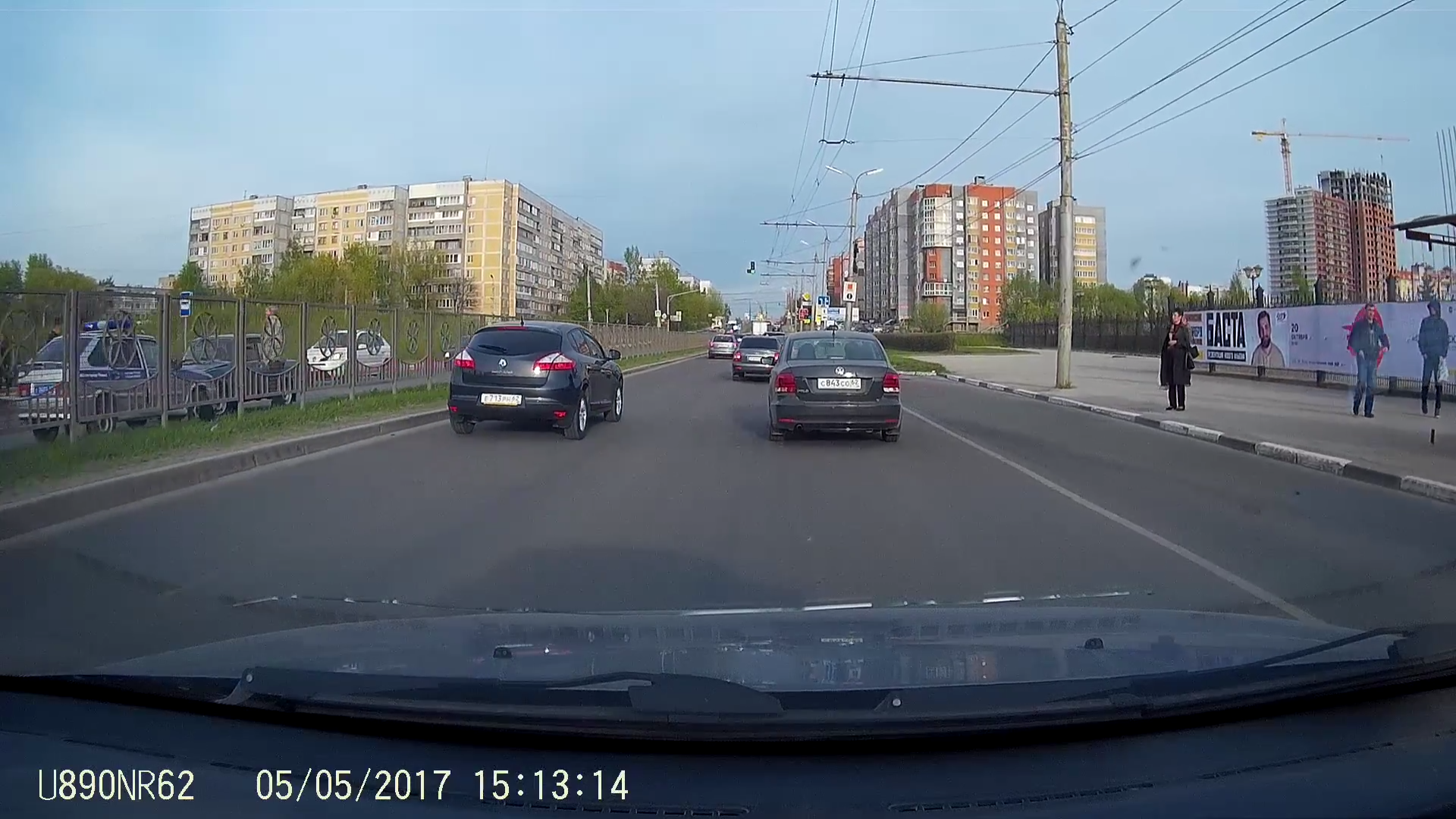 Необычное ДТП в Рязани – полицейский автомобиль ехал по встречке и протаранил «Пятерку»
