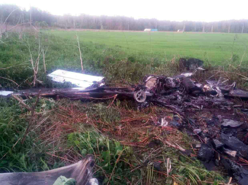 Падение легкомоторного самолета под Рязанью. Пилот погиб