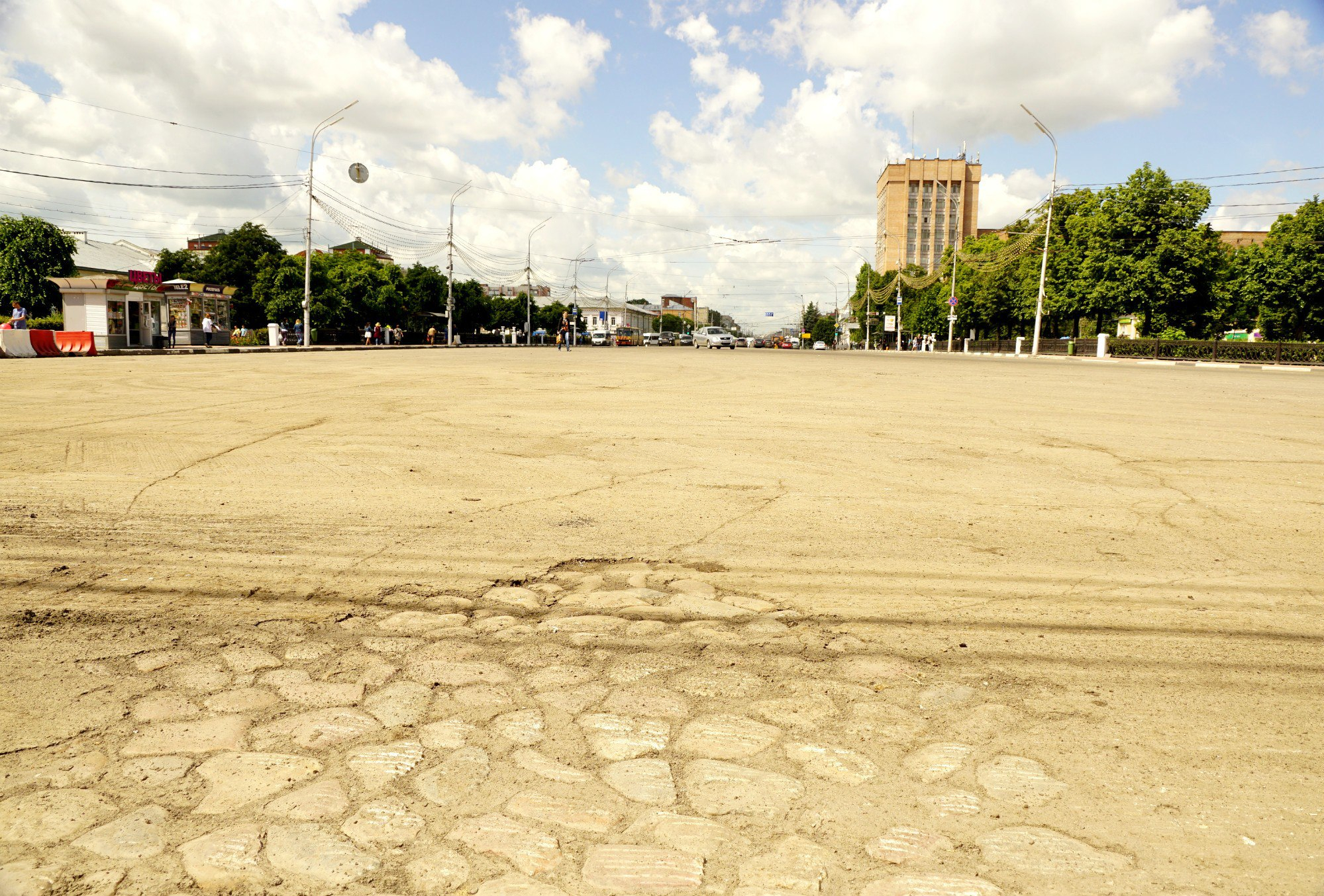 Администрация Рязани решила сохранить фрагмент булыжной мостовой на площади Ленина