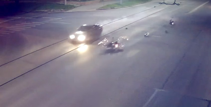 ДТП с мотоциклистом на Циолковского попало на видео