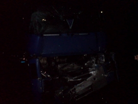 В Скопинском районе произошло серьезное ДТП - столкнулись три грузовика