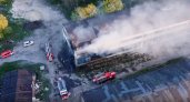 В Рязани пожар в здании речного порта попал на видео