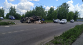 В Соколовке на окраине Рязани перевернулся грузовик