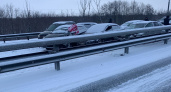 Утром 6 марта в Рязани на Северной окружной дороге образовался затор из-за массовой аварии