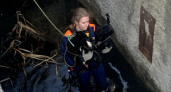 В Рязани спасатели достали упавшую в бетонную траншею собаку