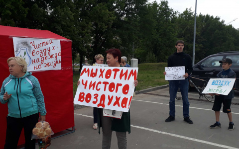 Более 10 человек вышли на пикет против вони в Дашково-Песочне