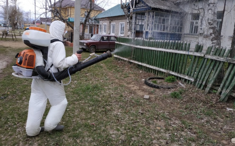 Дома и дороги: в Заокском продолжили дезинфекцию улиц