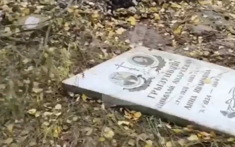 Десятки памятников: на Солотчинском шоссе нашли свалку из надгробий