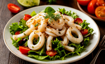 Салат «Царский» с кальмарами, креветками и красной икрой: задобрю Огненную Лошадь царским деликатесом в новогоднюю ночь - одарит счастьем